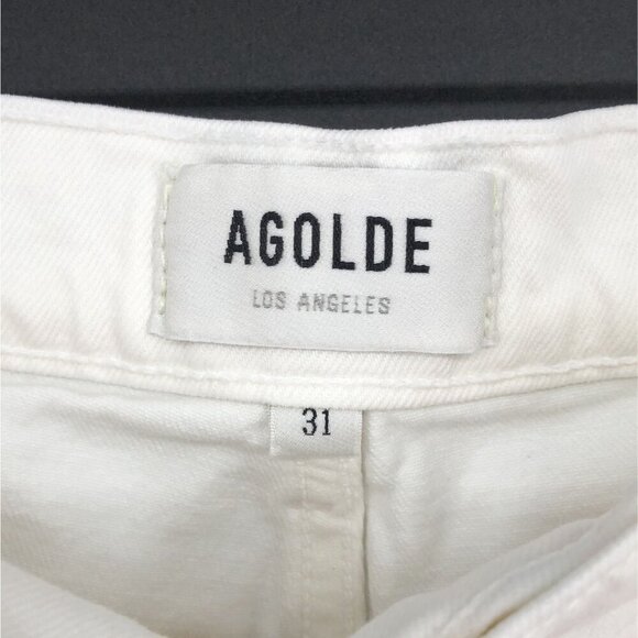Agolde REVOLVE Women's Toni Slim Crop Straight Jeans Size 31 Radiate Off White - Picture 3 of 13